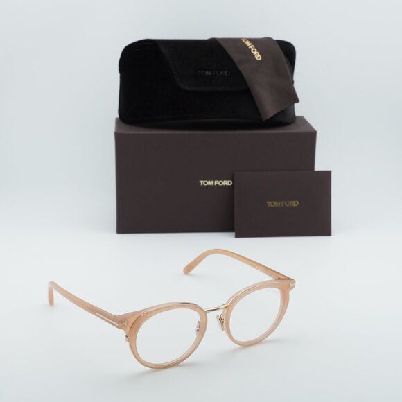 Tom Ford FT5784-D-B 072 Round Eyeglasses 48mm - Milky Pink/Blue Light Block - Picture 7 of 8